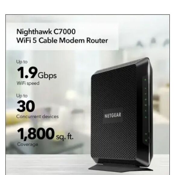 NETGEAR Black Modem-Router Combo with Sleek Design - Picture 2 of 12